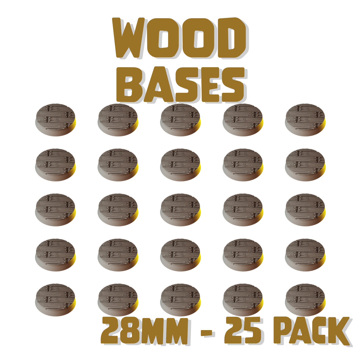 28.5mm Wood Round Bases (Set of 25)