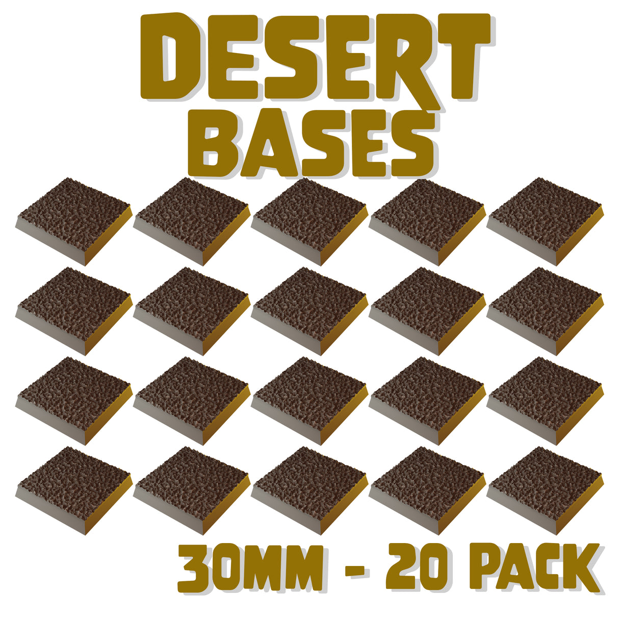 30mm Desert Square Bases (Set of 20)