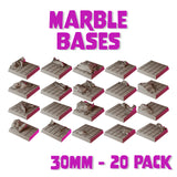 30mm Marble Square Bases (Set of 20)