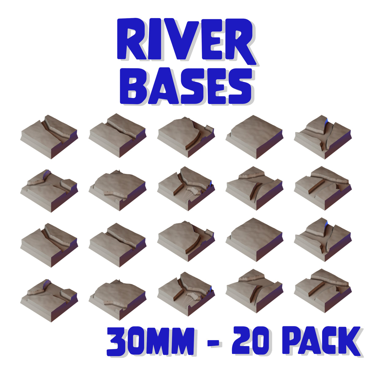 30mm River Square Bases (Set of 20)