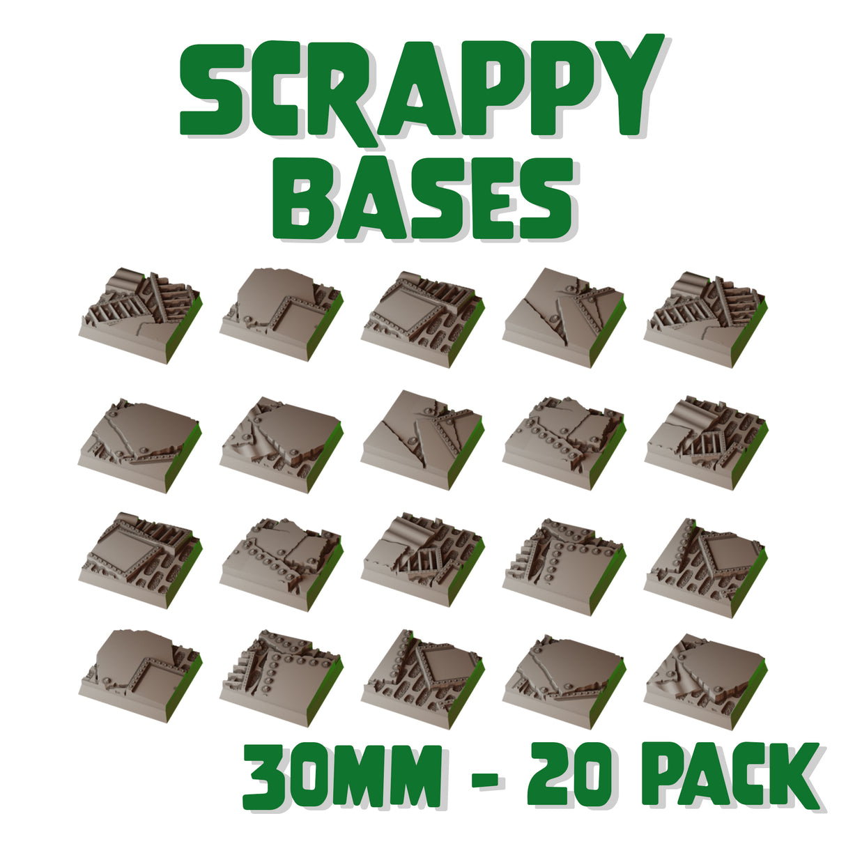 30mm Scrappy Square Bases (Set of 20)