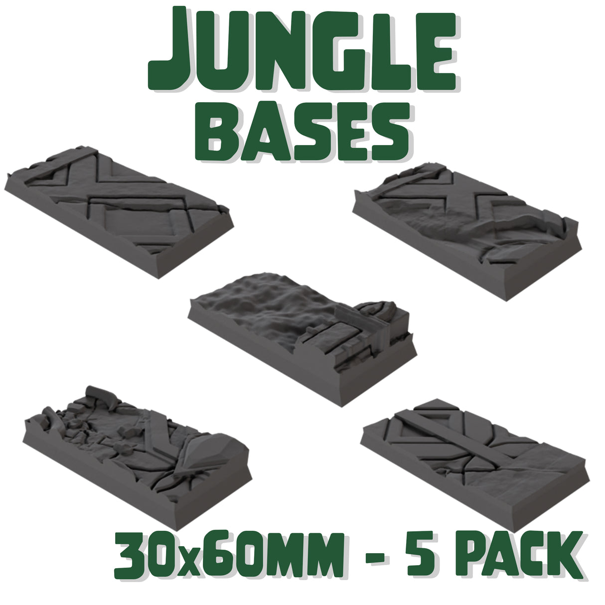 30x60mm Jungle Square Bases (Set of 5)
