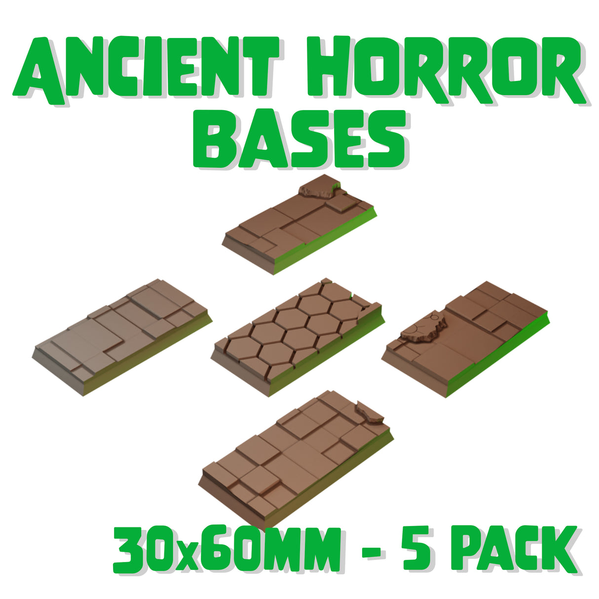 30x60mm Ancient Horror Square Bases (Set of 5)