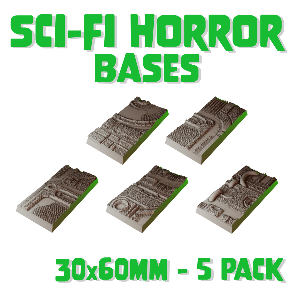 30mm Sci-fi Horror Square Bases (Set of 20)