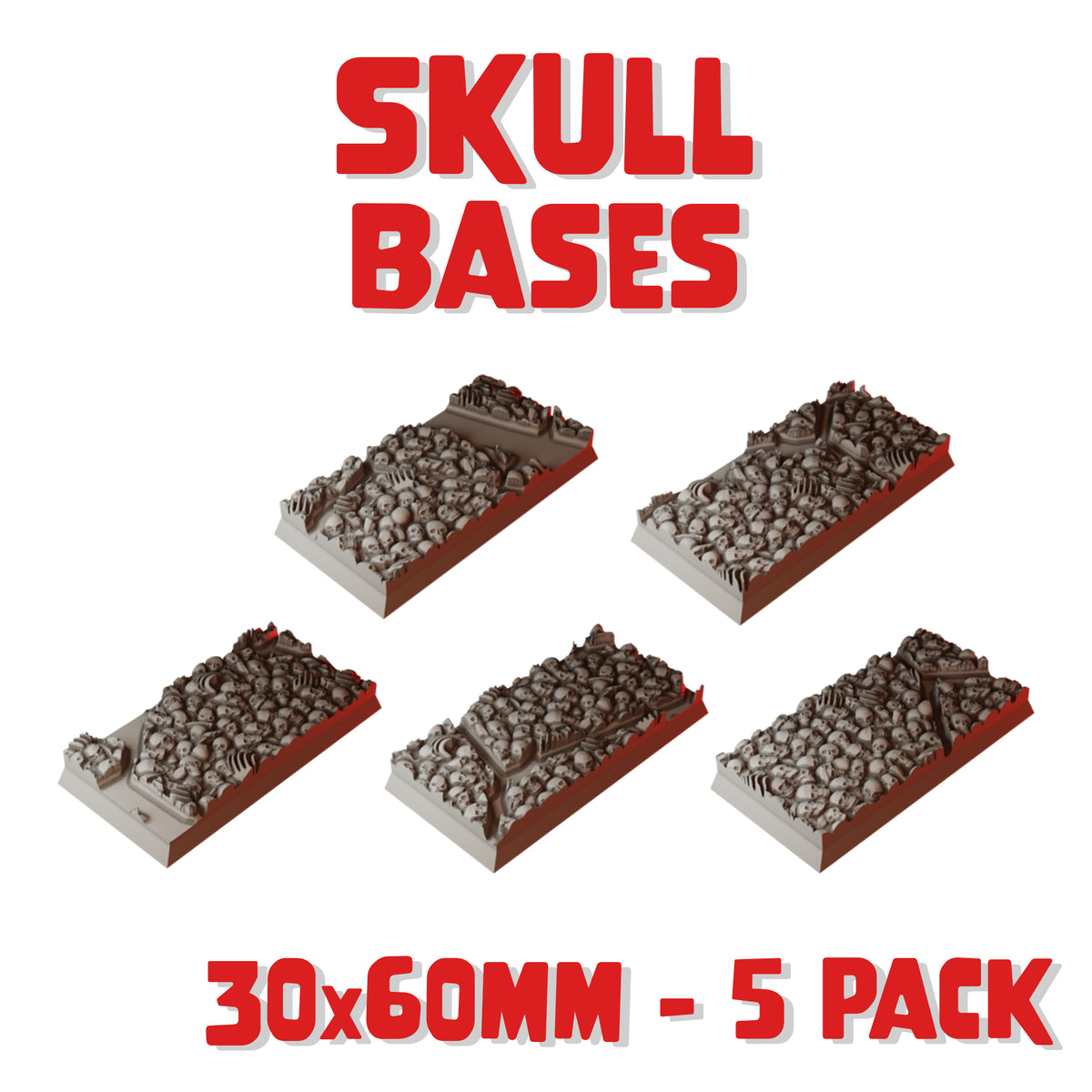 30x60mm Skull Square Bases (Set of 5) | MiniWarGaming – The ...