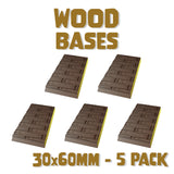 30x60mm Wood Square Bases (Set of 5)