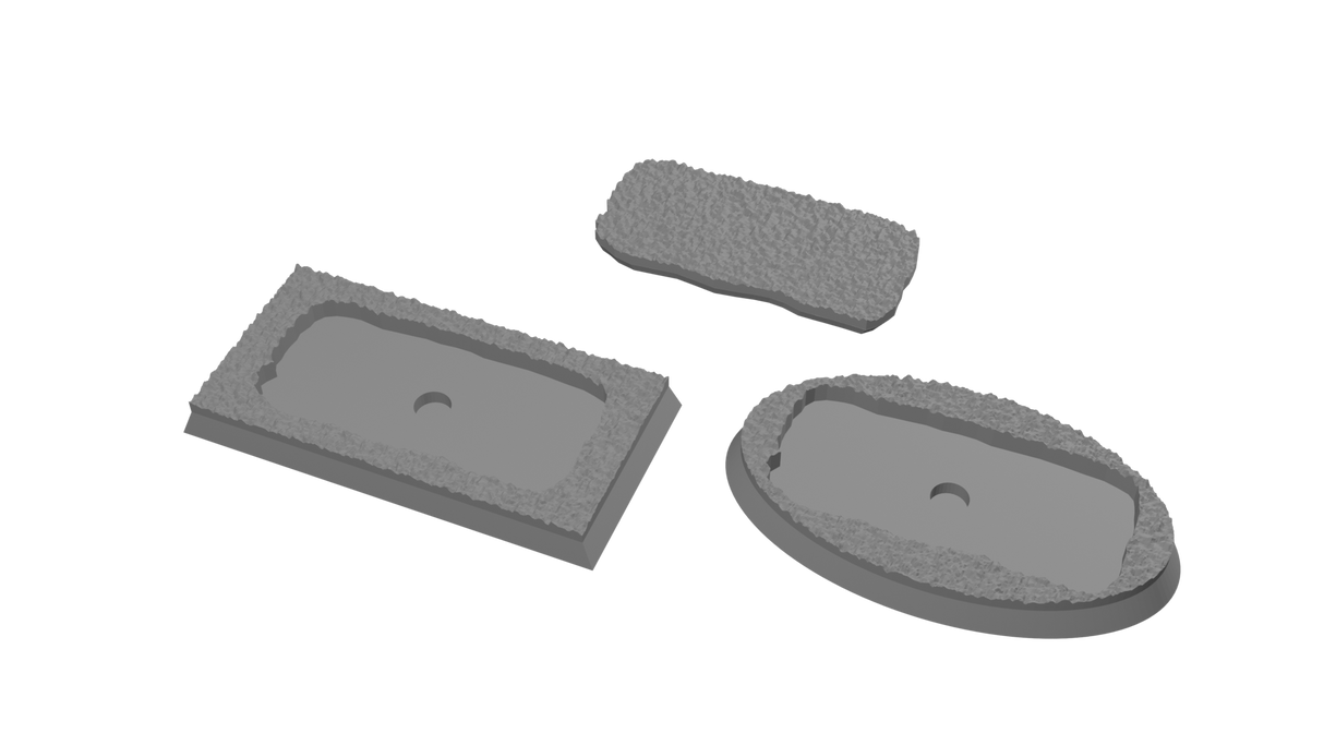 30x60mm Rectangle to 60x35mm Oval Desert - Rank and Flank Base Adapters