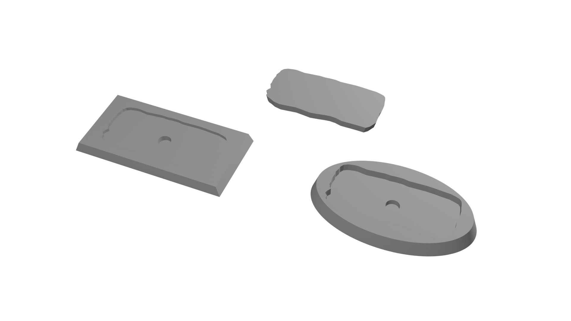30x60mm Rectangle to 60x35mm Oval Untextured - Rank and Flank Base Ada