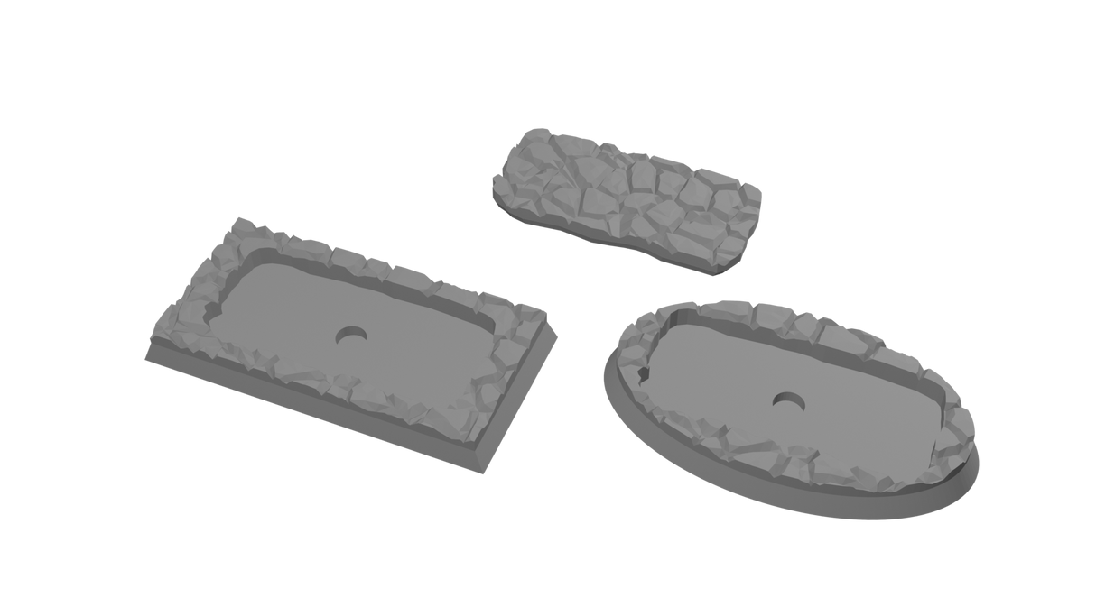 30x60mm Rectangle to 60x35mm Oval Cobblestone - Rank and Flank Base Adapters