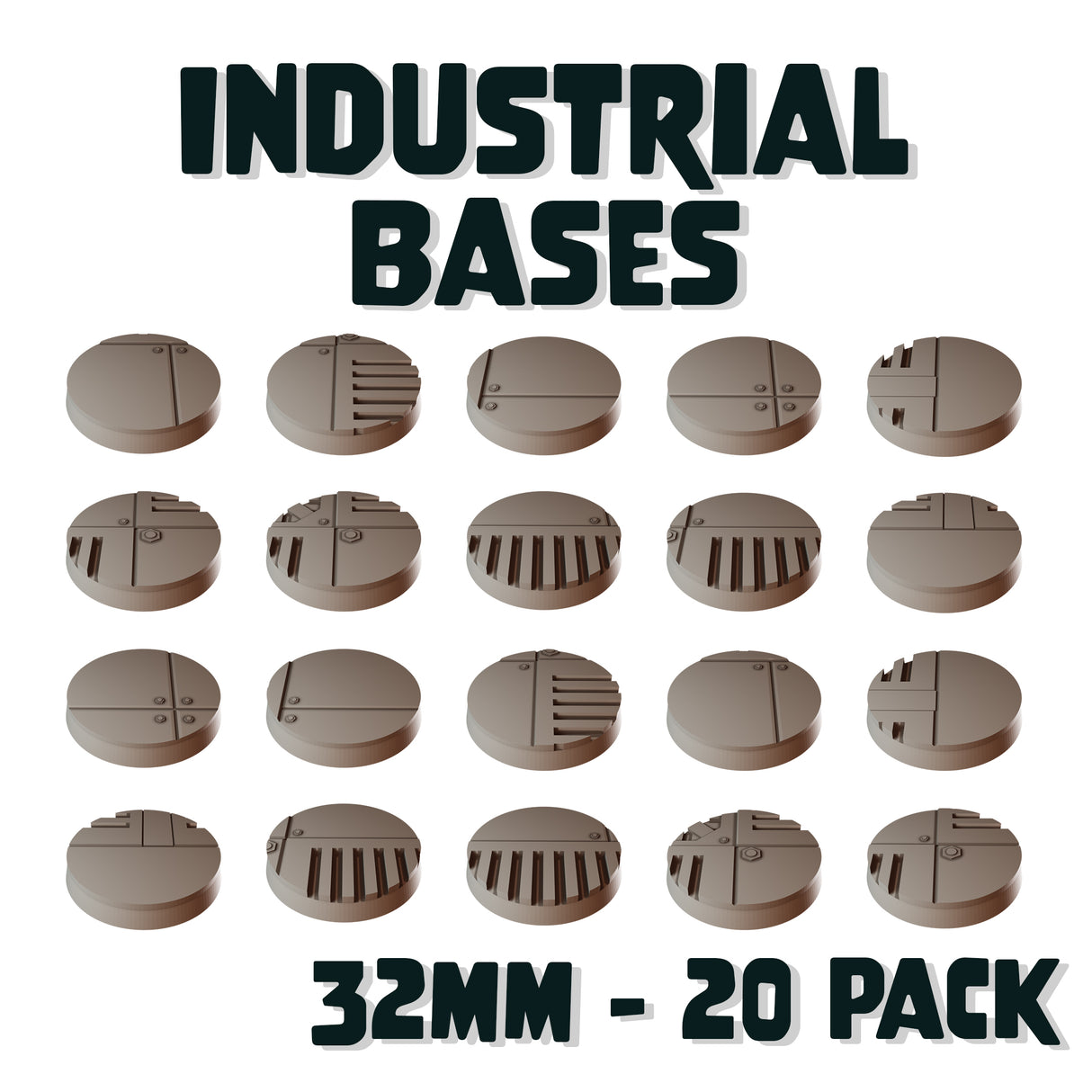 32mm Industrial Round Bases (Set of 20)