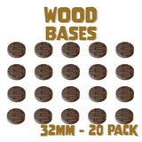 32mm Wood Round Bases (Set of 20)