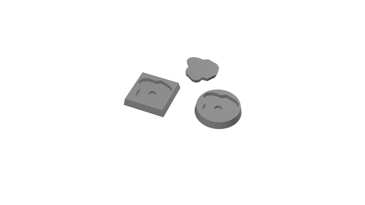 30mm Square to 32mm Circle  Untextured - Rank and Flank Base Adapters