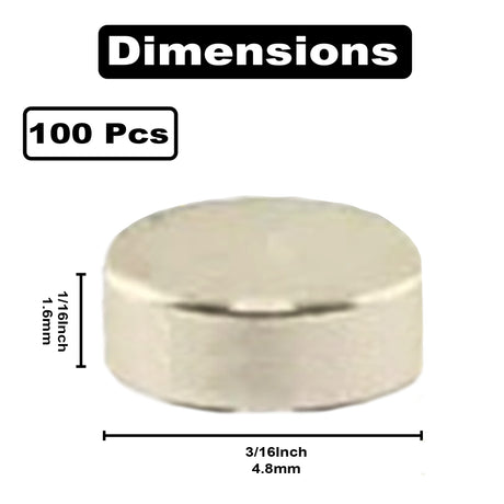 3/16" x 1/16" (5mm x 1.6mm) Disc Magnets (100)