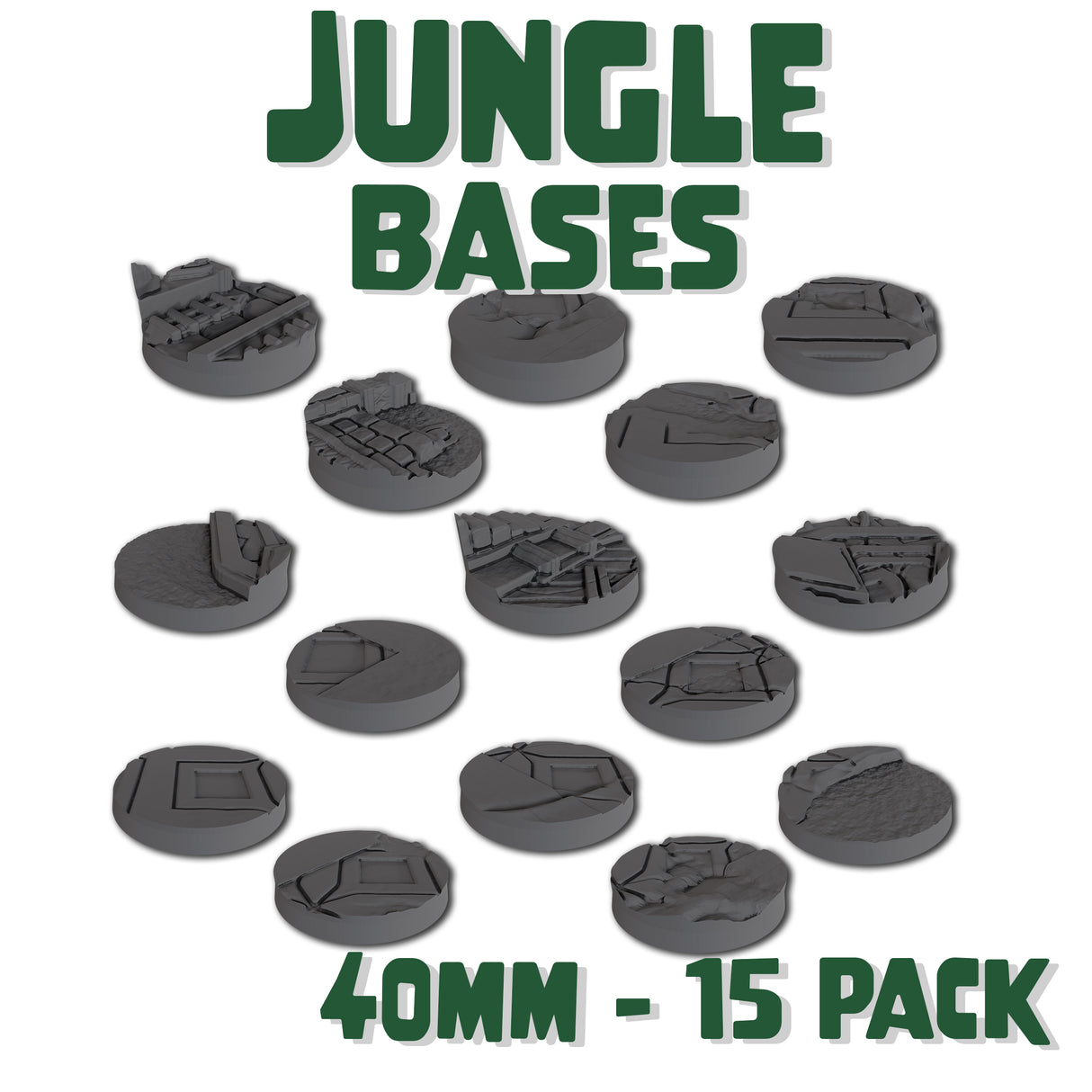 40mm Jungle Round Bases (Set of 15)