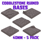 40mm Cobblestone Ruins Square Bases (Set of 5)