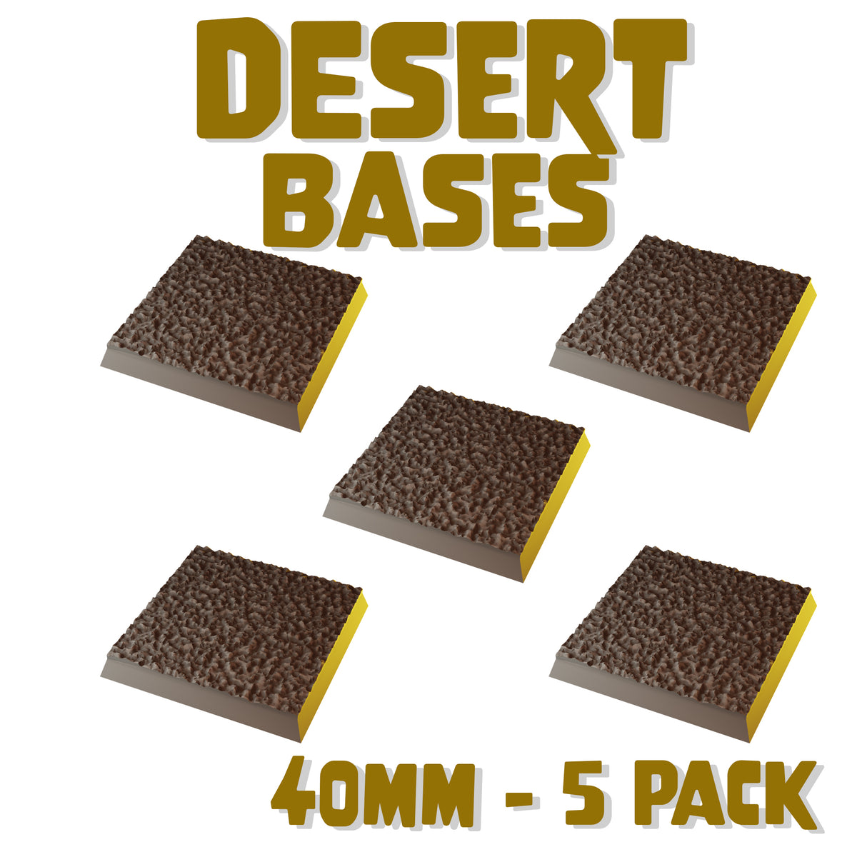 40mm Desert Square Bases (Set of 5)