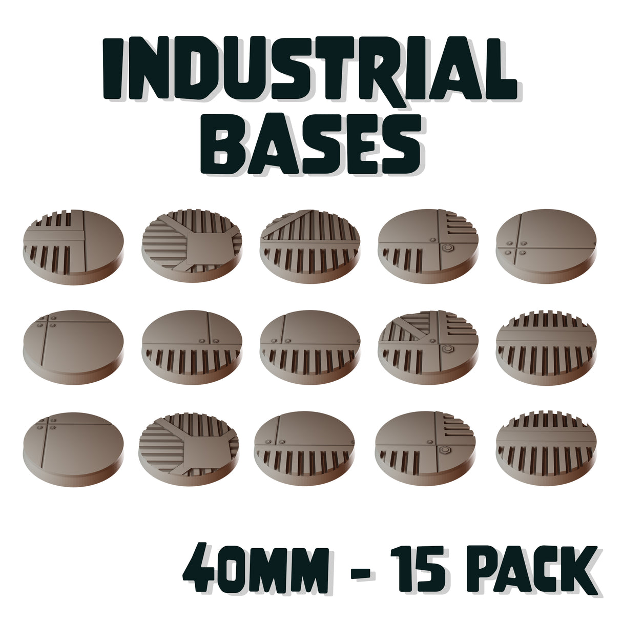 40mm Industrial Round Bases (Set of 15)