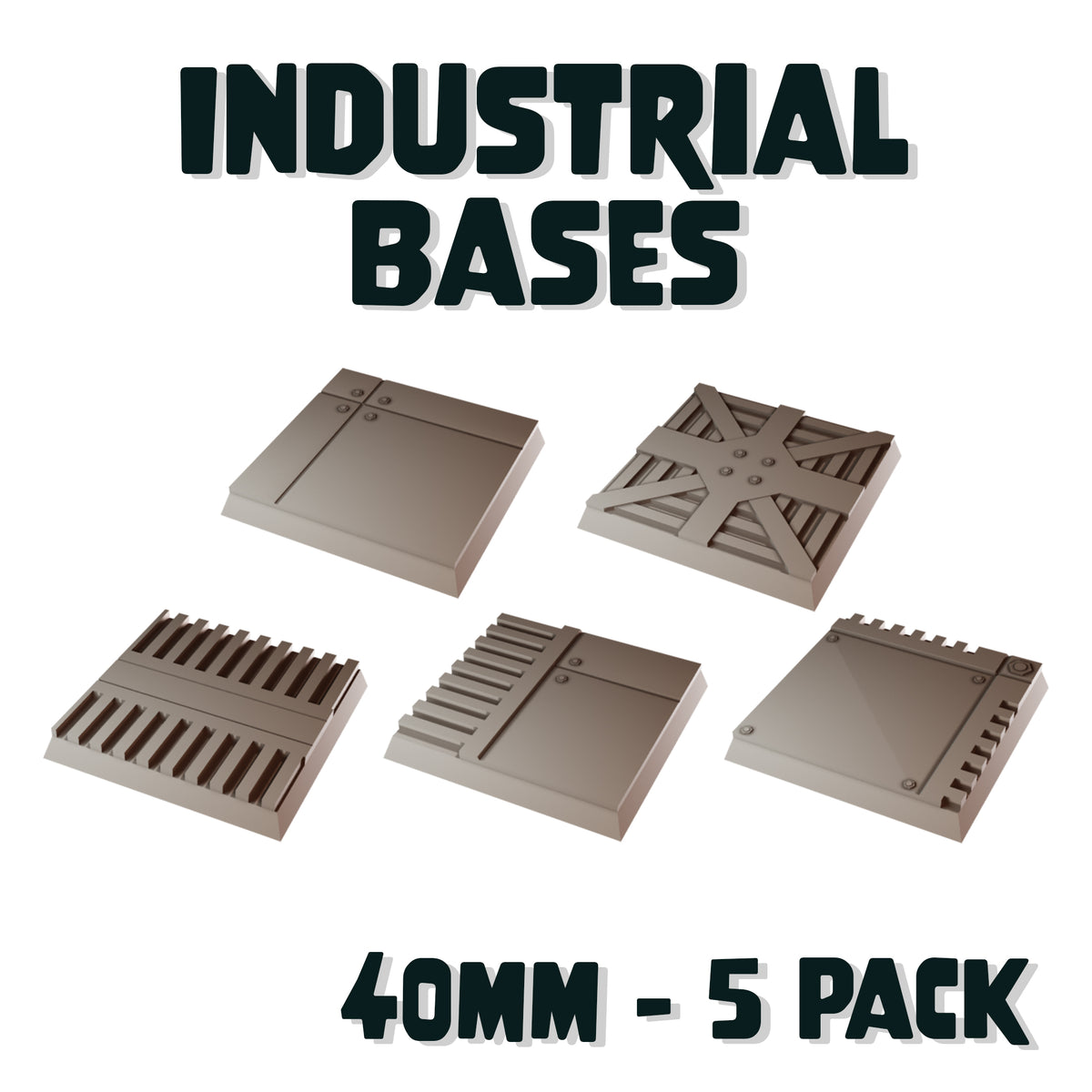 40mm Industrial Square Bases (Set of 5) | MiniWarGaming – The ...