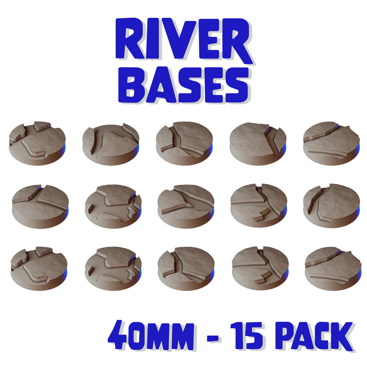 40mm River Round Bases (Set of 15)