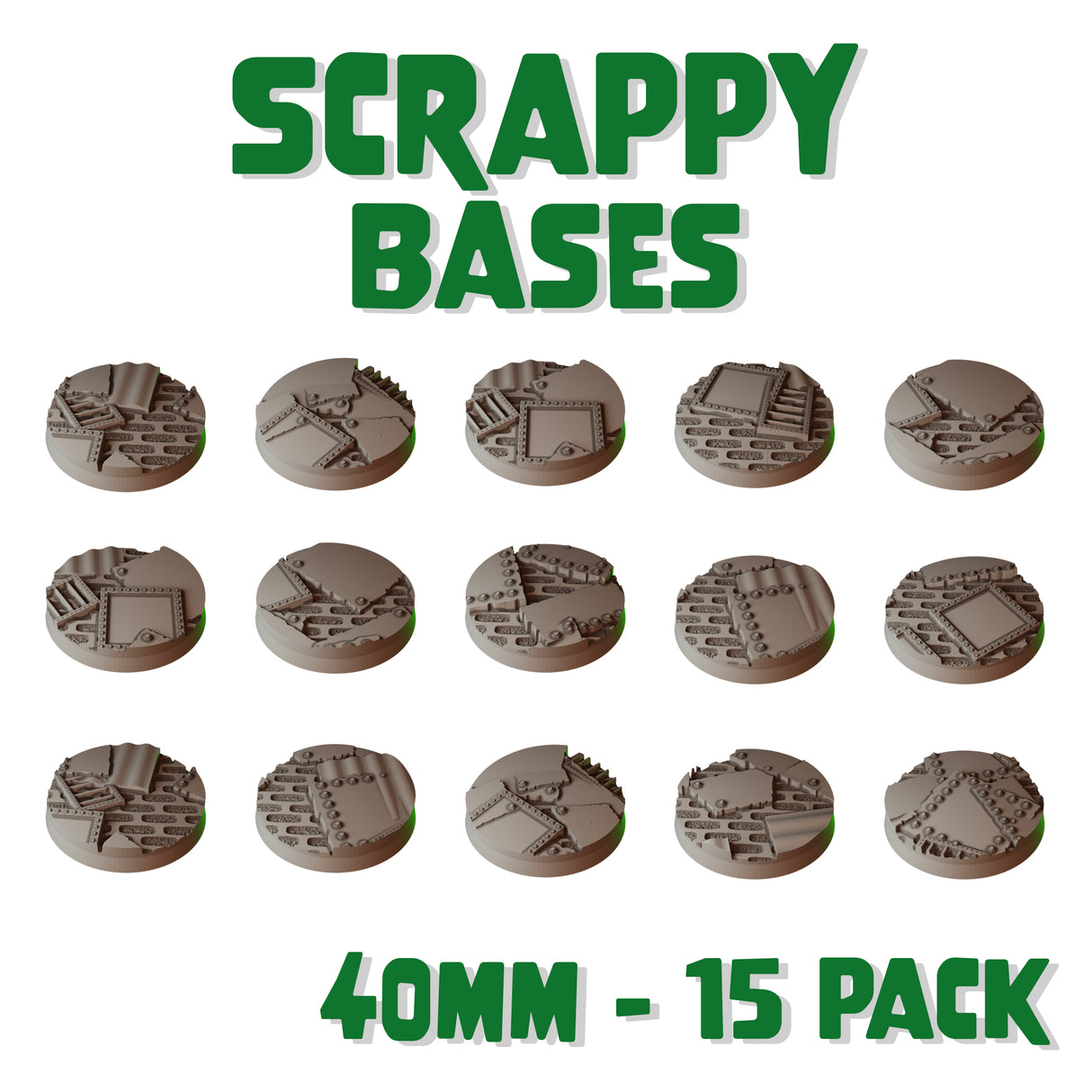 40mm Scrappy Round Bases (Set of 15)