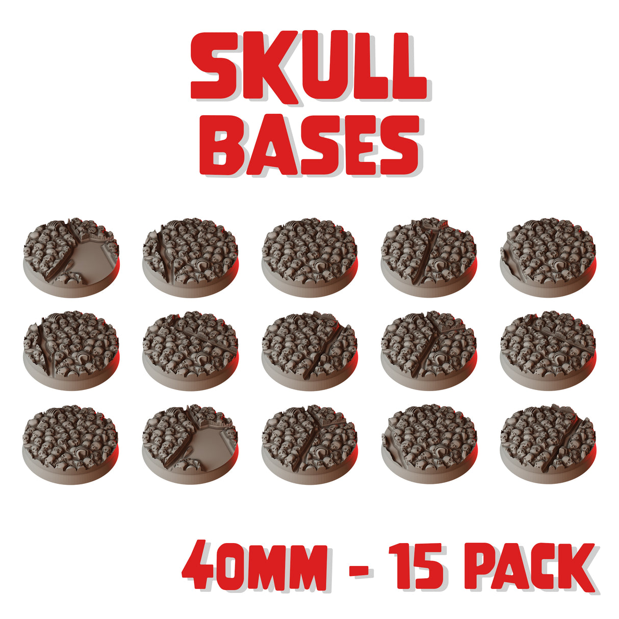 40mm Skull Round Bases (Set of 15)