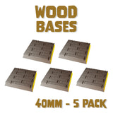 40mm Wood Square Bases (Set of 5)