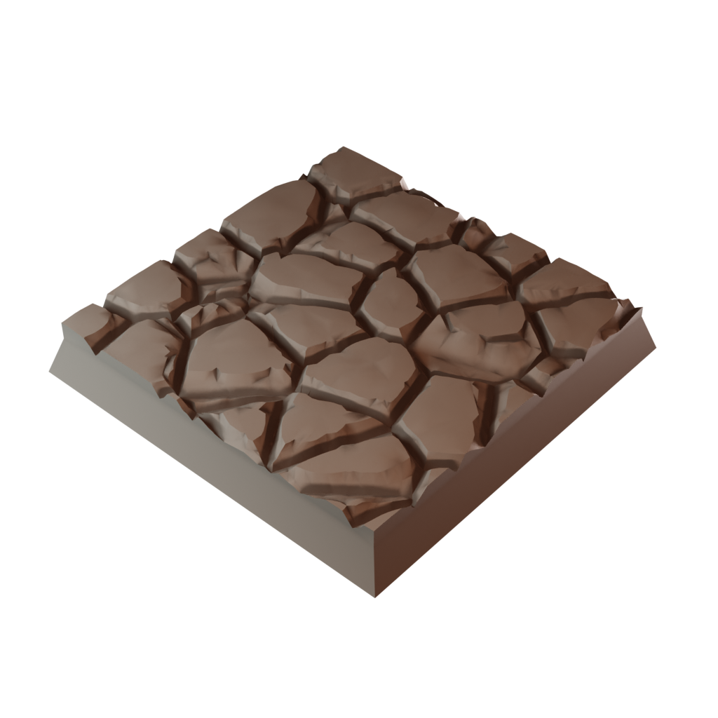 40mm Cobblestone Square Bases (Set of 5)