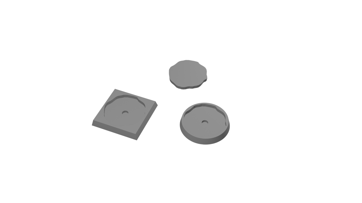 40mm Square to 40mm Round  Untextured - Rank and Flank Base Adapters