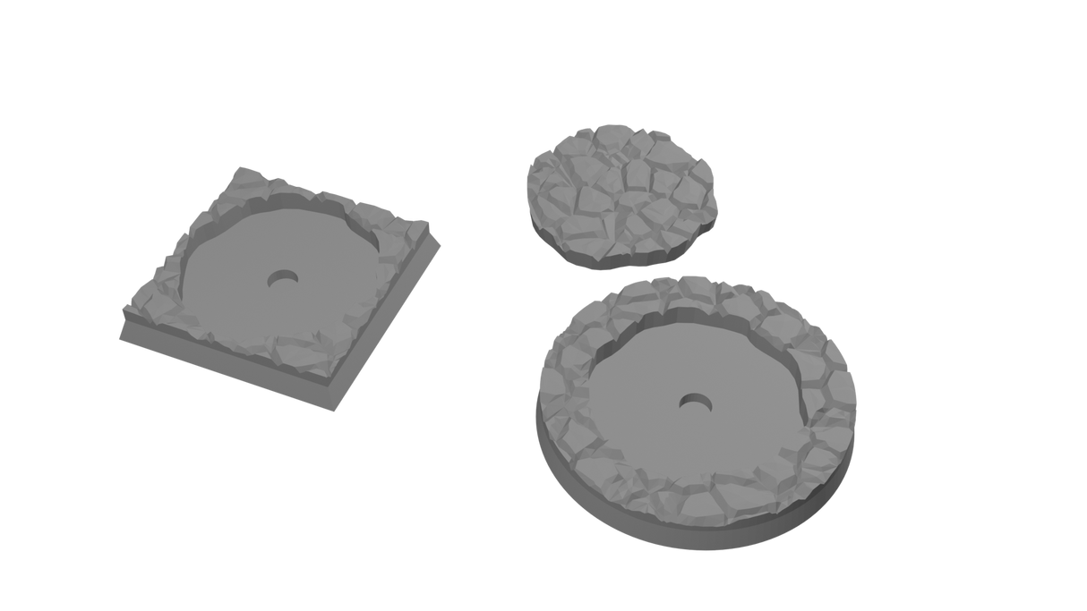 40mm Square to 50mm Round Cobblestone - Rank and Flank Base Adapters