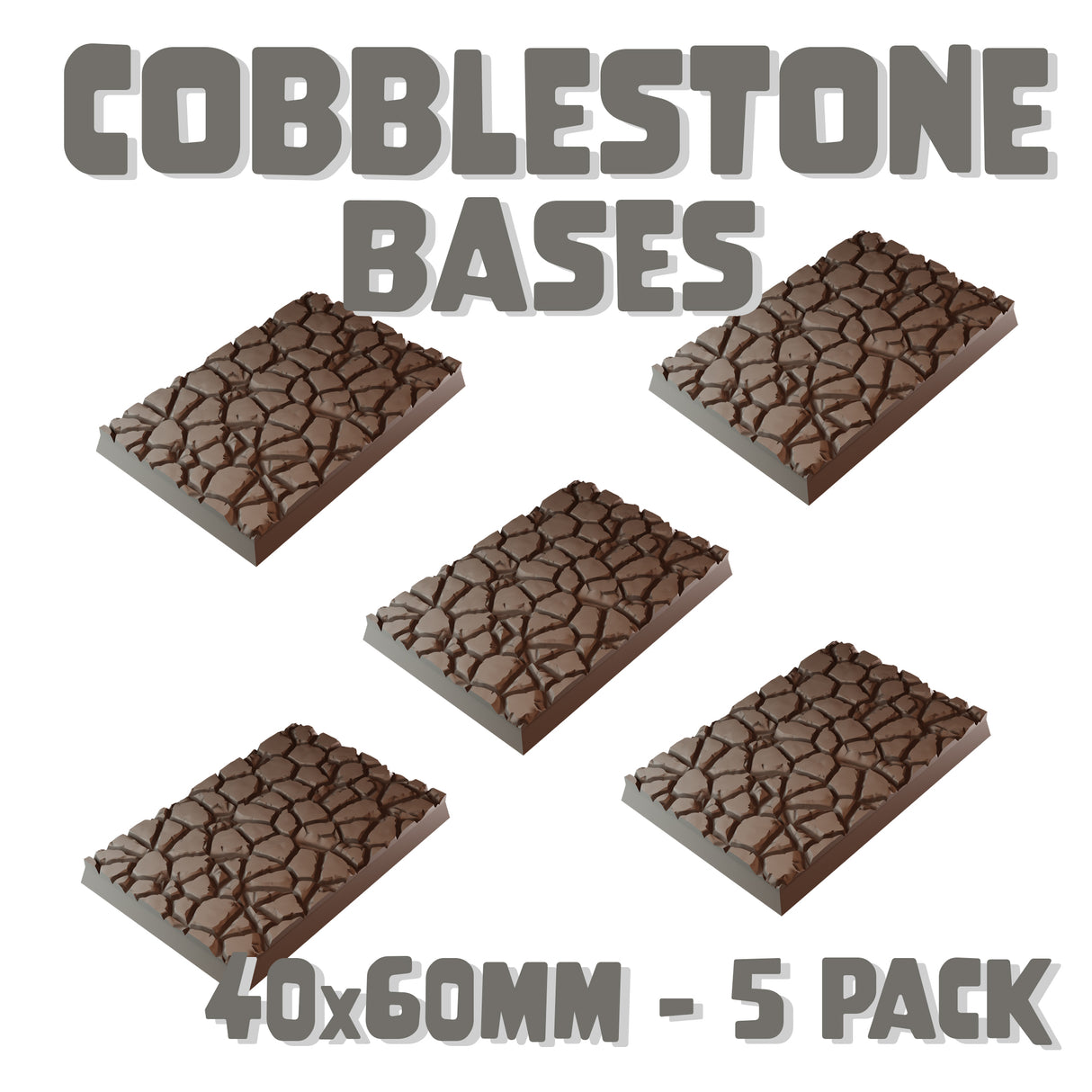 40x60mm Cobblestone Square Bases (Set of 5)