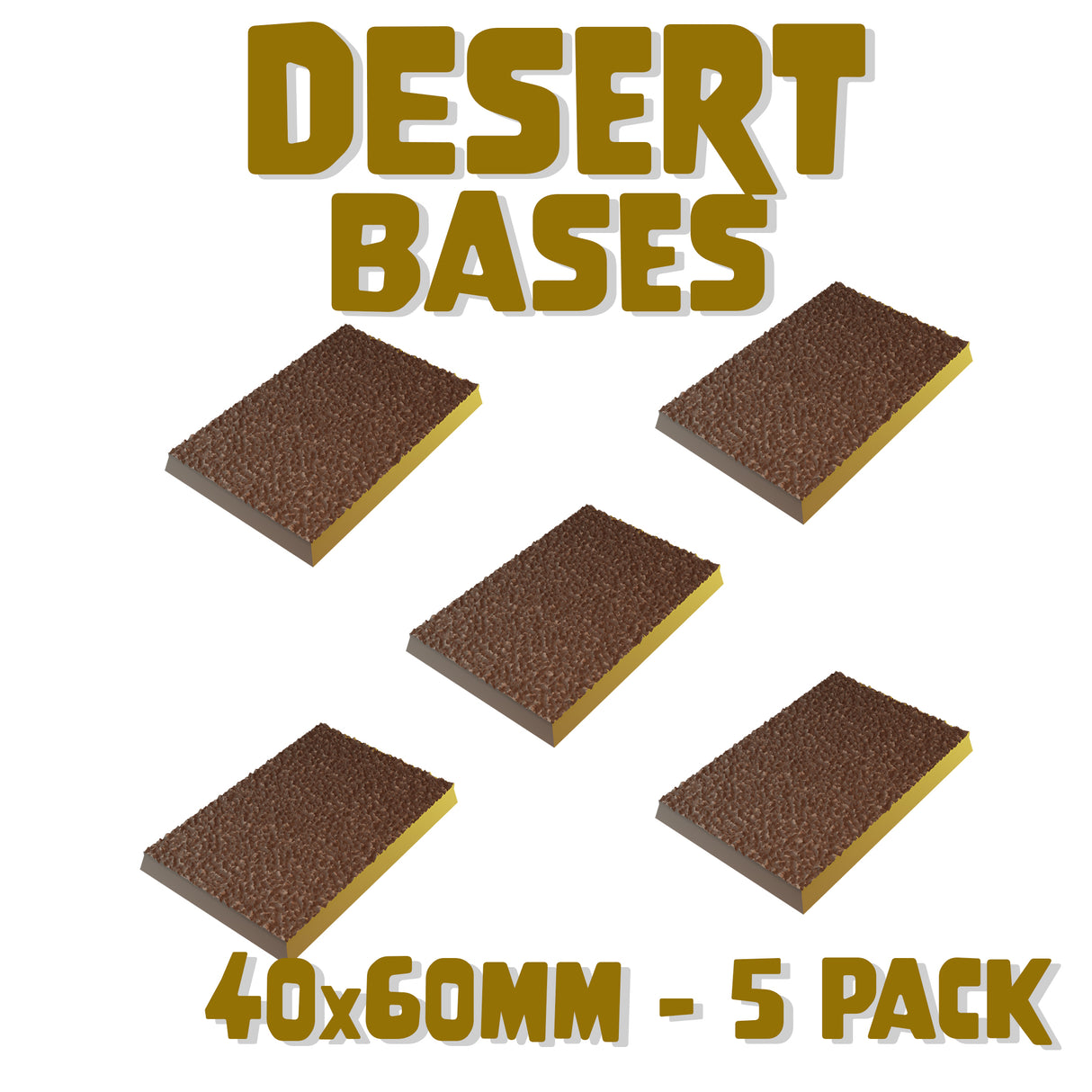 40x60mm Desert Square Bases (Set of 5)