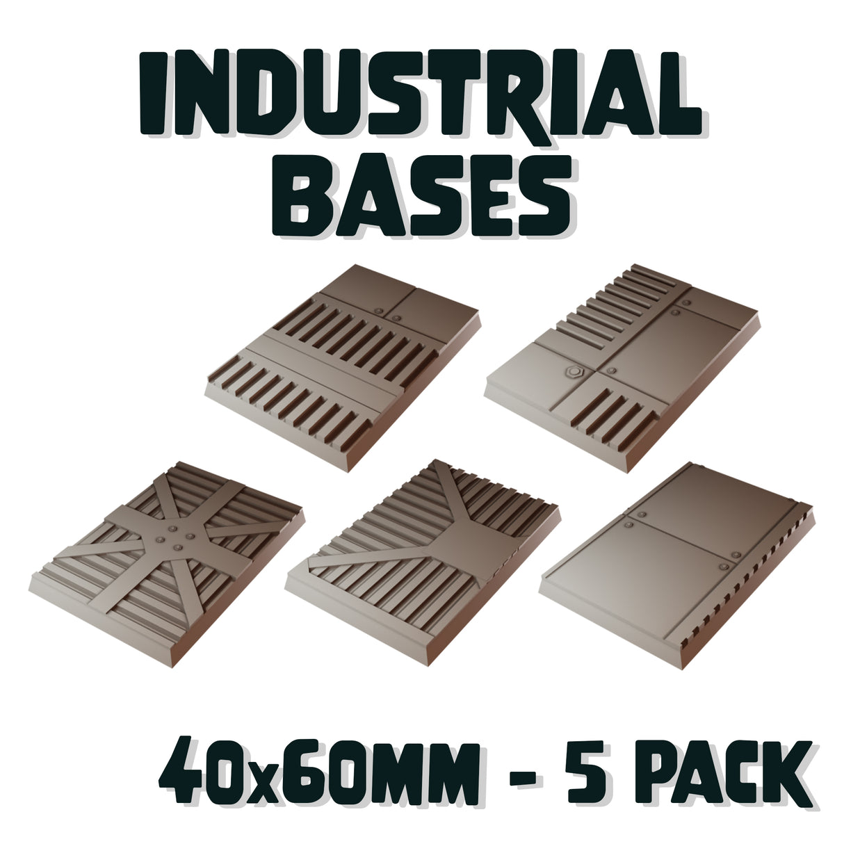 40x60mm Industrial Square Bases (Set of 5)