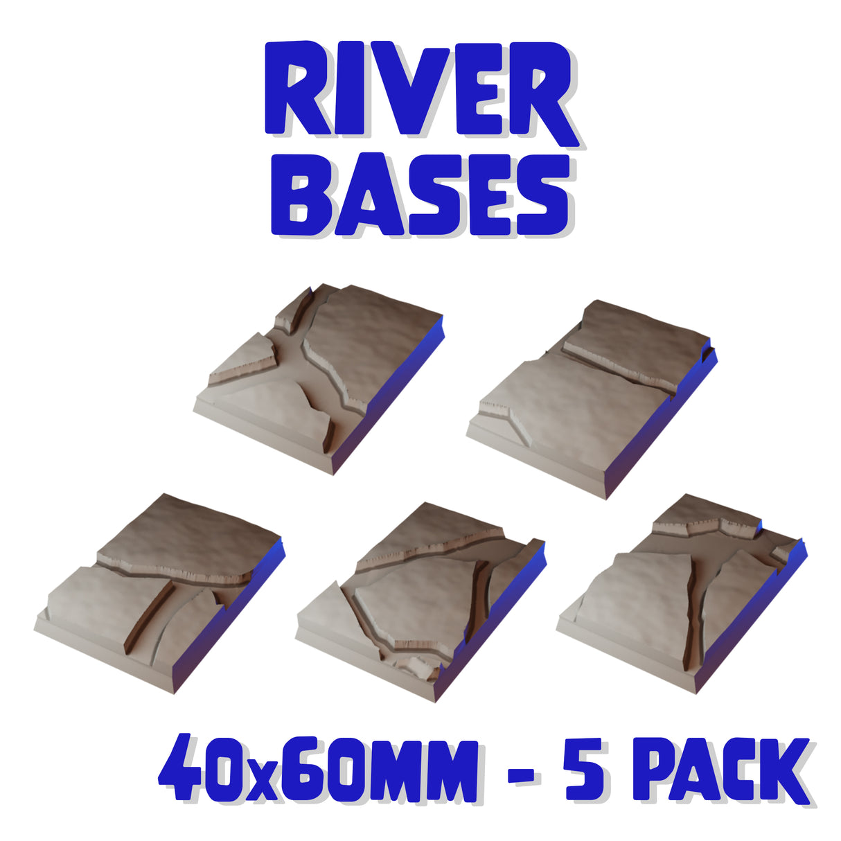 40x60mm River Square Bases (Set of 5)