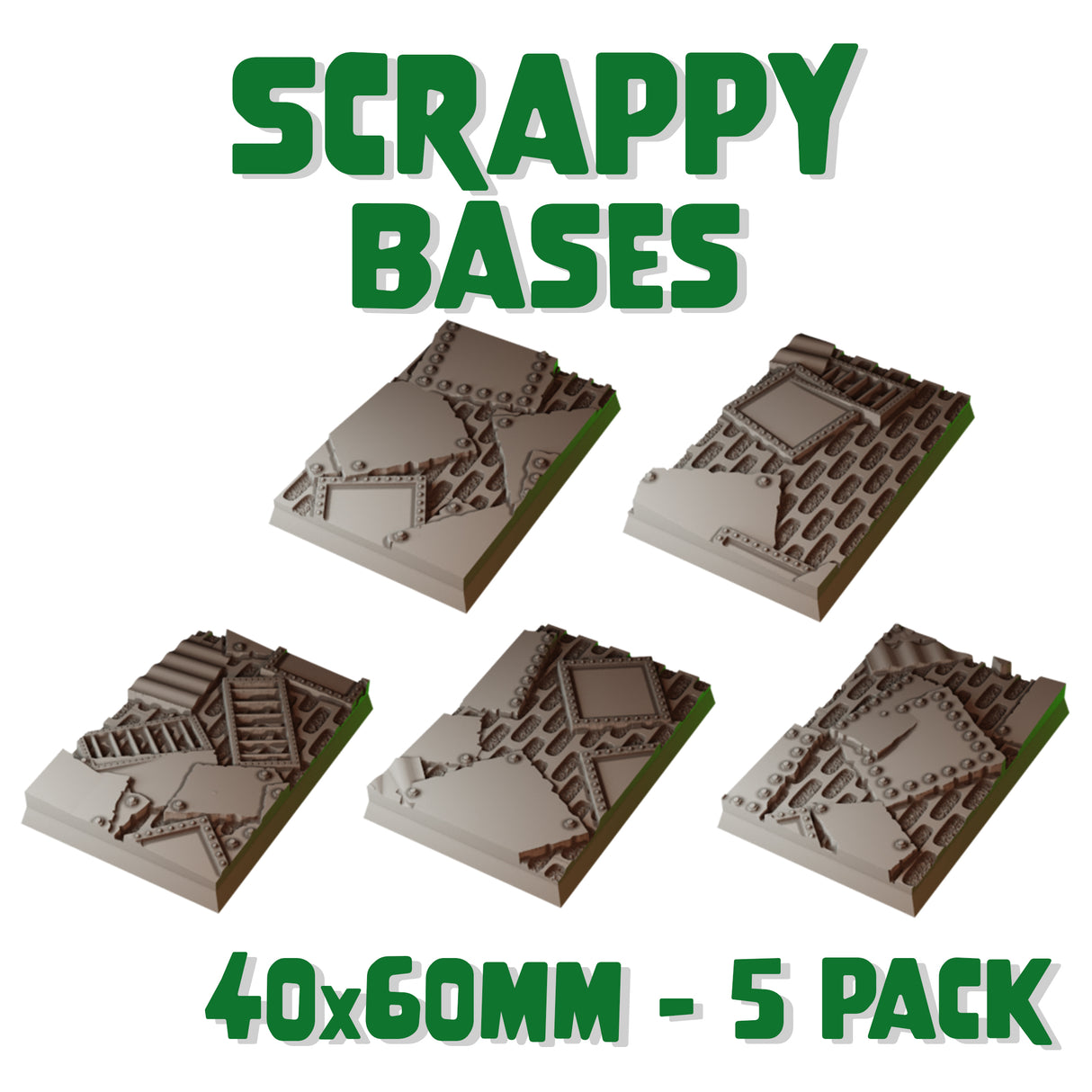 40x60mm Scrappy Square Bases (Set of 5)