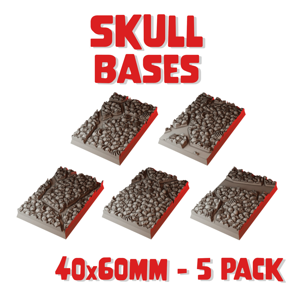 40x60mm Skull Square Bases (Set of 5)