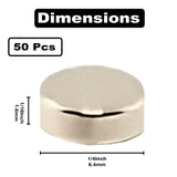 1/4" x 1/16" (6.4mm x 1.6mm) Disc Magnets (50)