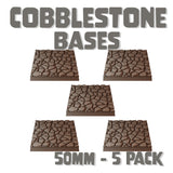 50mm Cobblestone Square Bases (Set of 5)