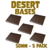 50mm Desert Square Bases (Set of 5)