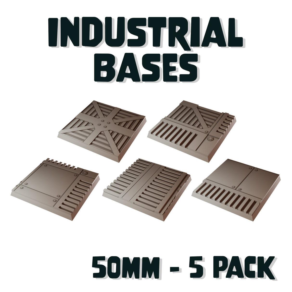 50mm Industrial Square Bases (Set of 5)