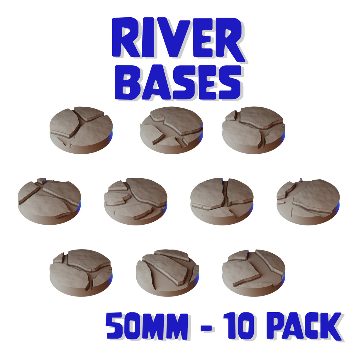 50mm River Round Bases (Set of 10)