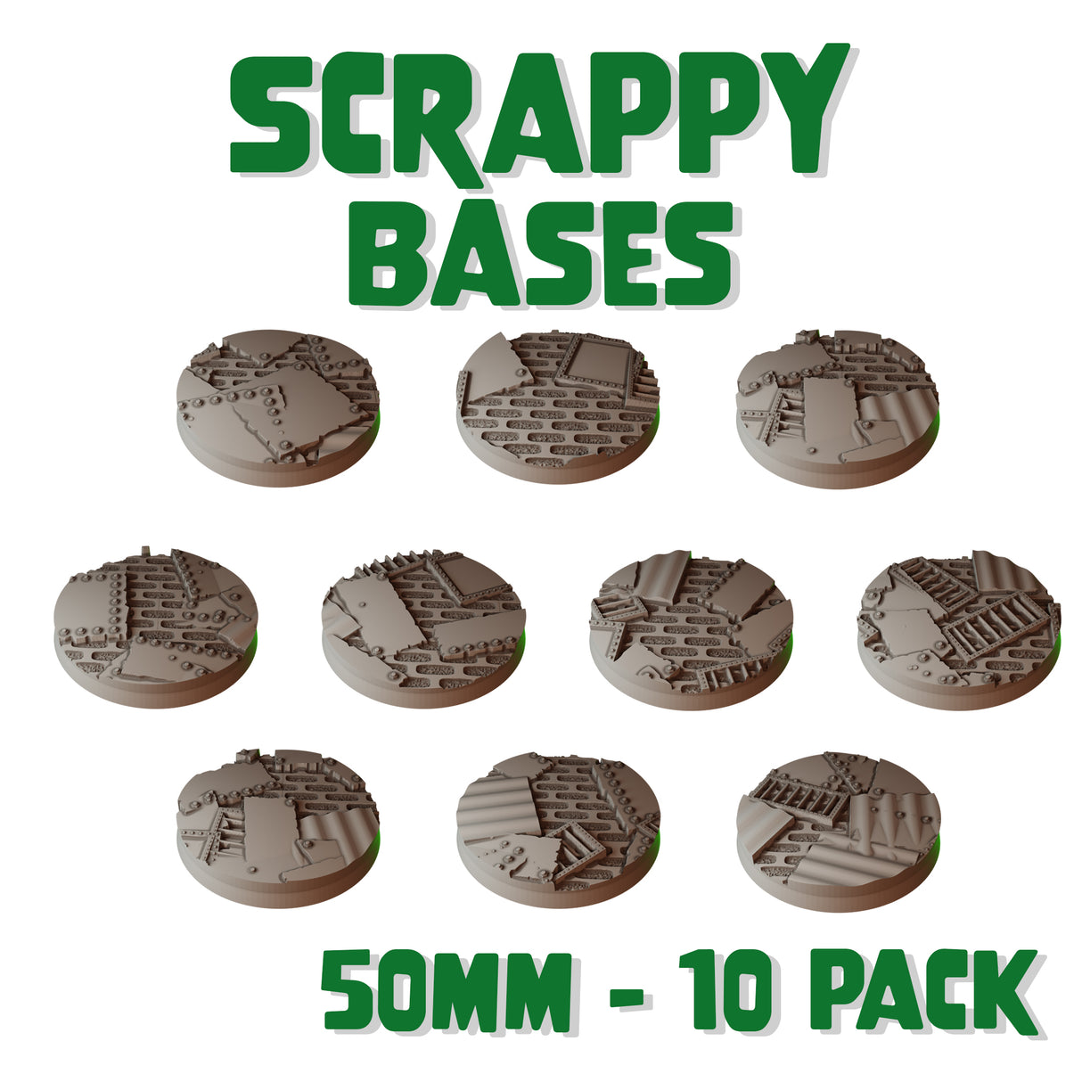 50mm Scrappy Round Bases (Set of 10)