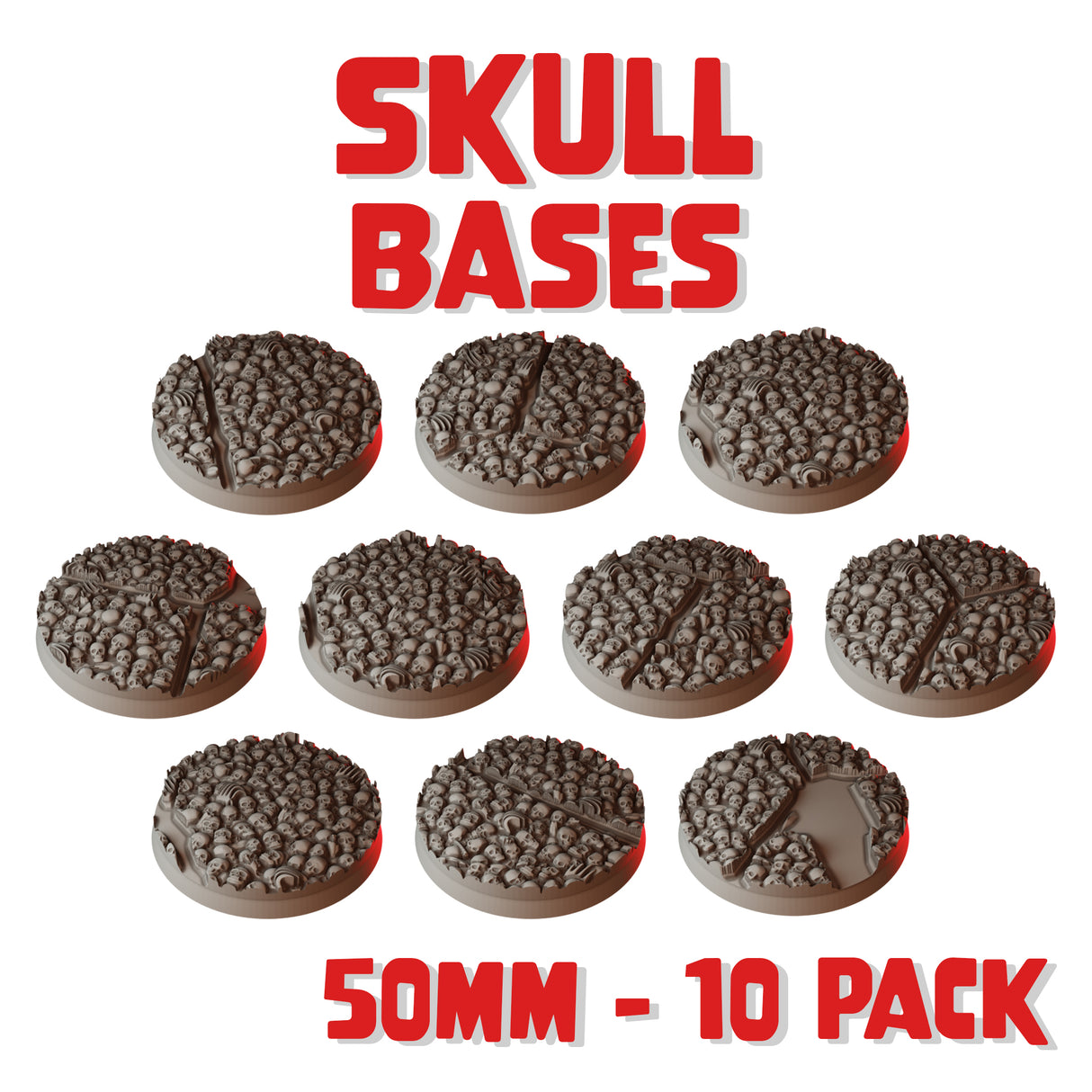 50mm Skull Round Bases (Set of 10)