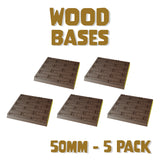 50mm Wood Square Bases (Set of 5)