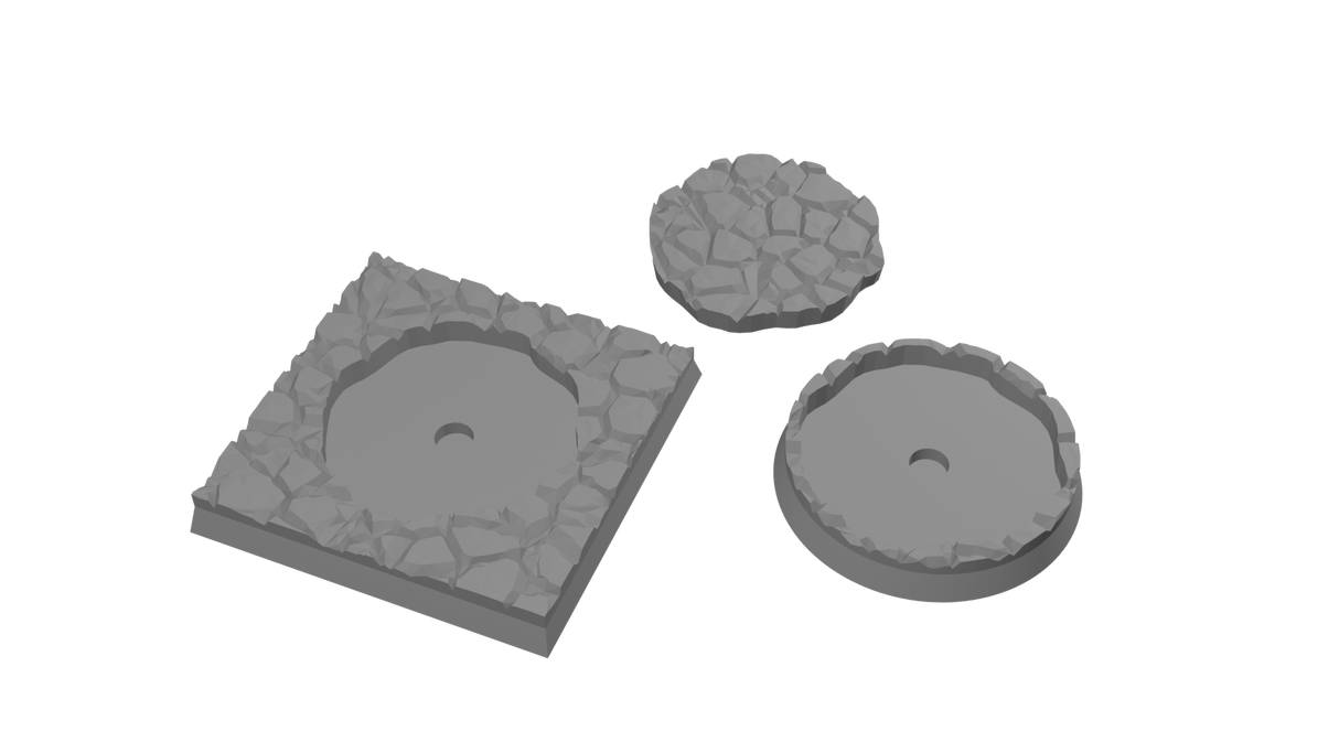 50mm Square to 40mm Round Cobblestone - Rank and Flank Base Adapters