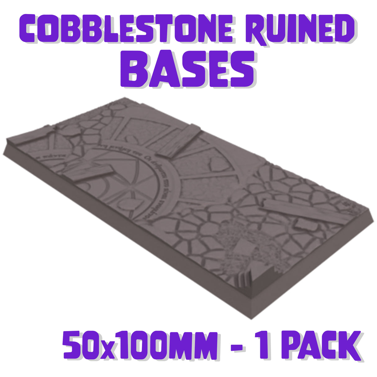 50x100mm Cobblestone Ruins Square Base (Set of 1)