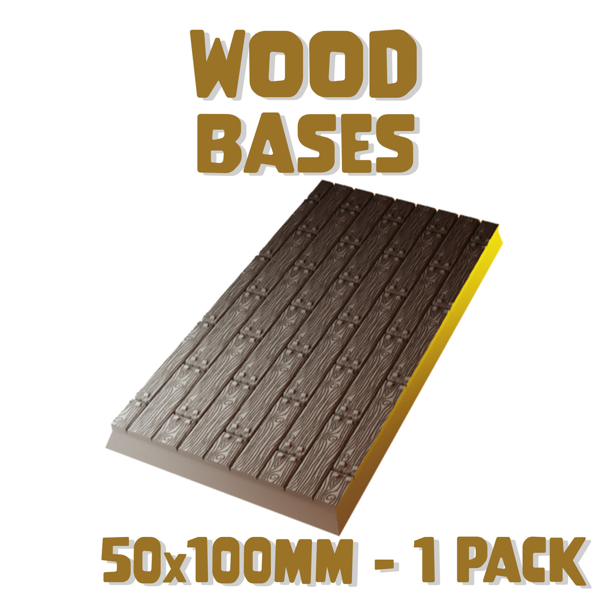 50x100mm Wood Square Base (Set of 1)