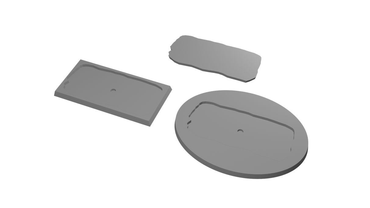 50x100mm Rectangle to 120x92mm Oval  Untextured - Rank and Flank Base Adapters