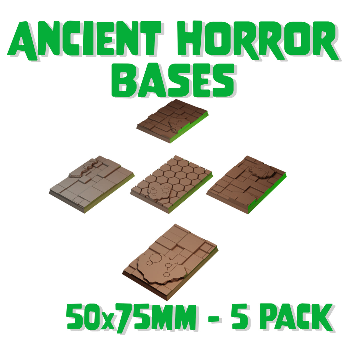 50x75mm Ancient Horror Square Bases (Set of 5)