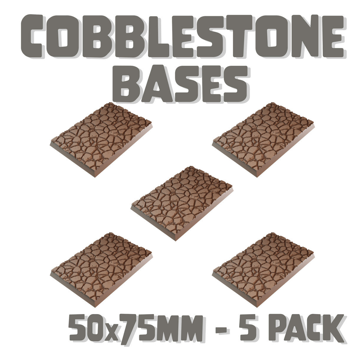 50x75mm Cobblestone Square Bases (Set of 5)