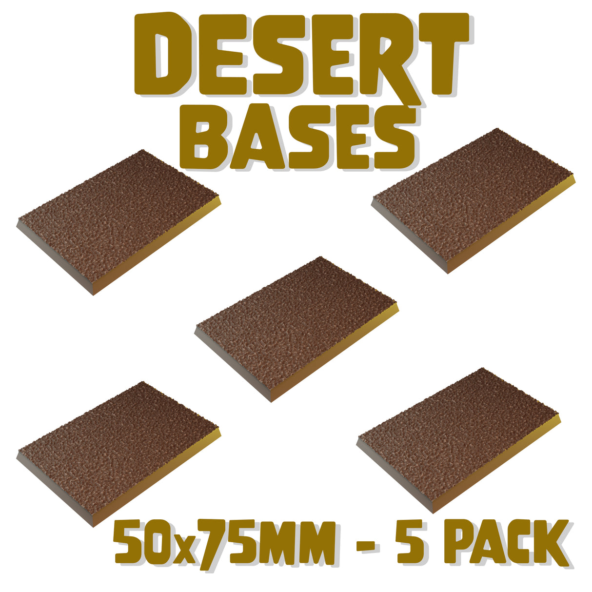 50x75mm Desert Square Bases (Set of 5)